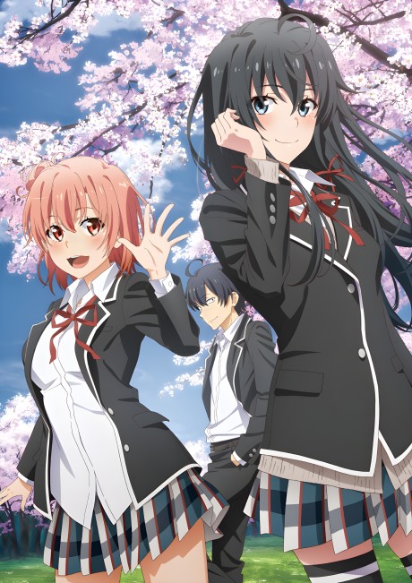 My Youth Romantic Comedy Is Wrong As I Expected key visual featuring Hachiman, Yukino, and Yui