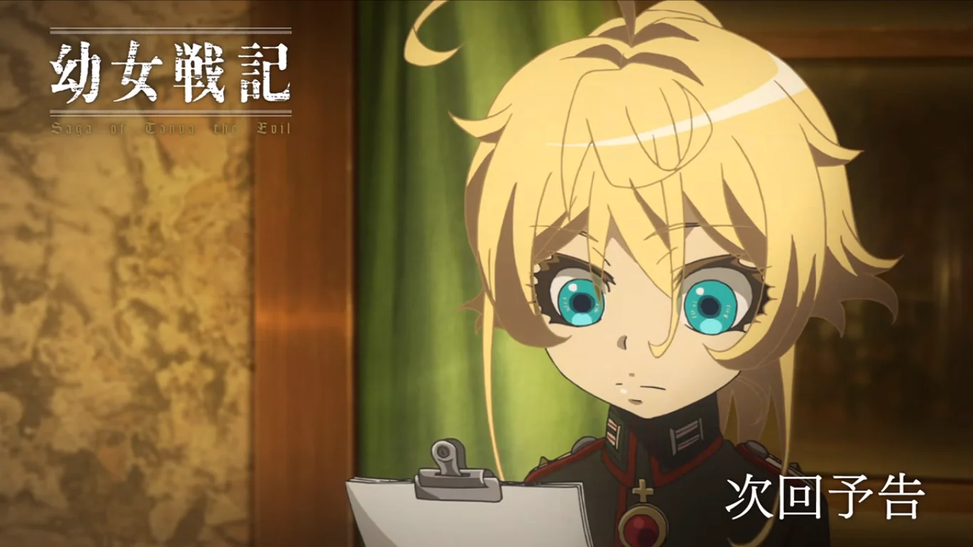 Tanya Degurechaff reading military reports in The Saga of Tanya the Evil