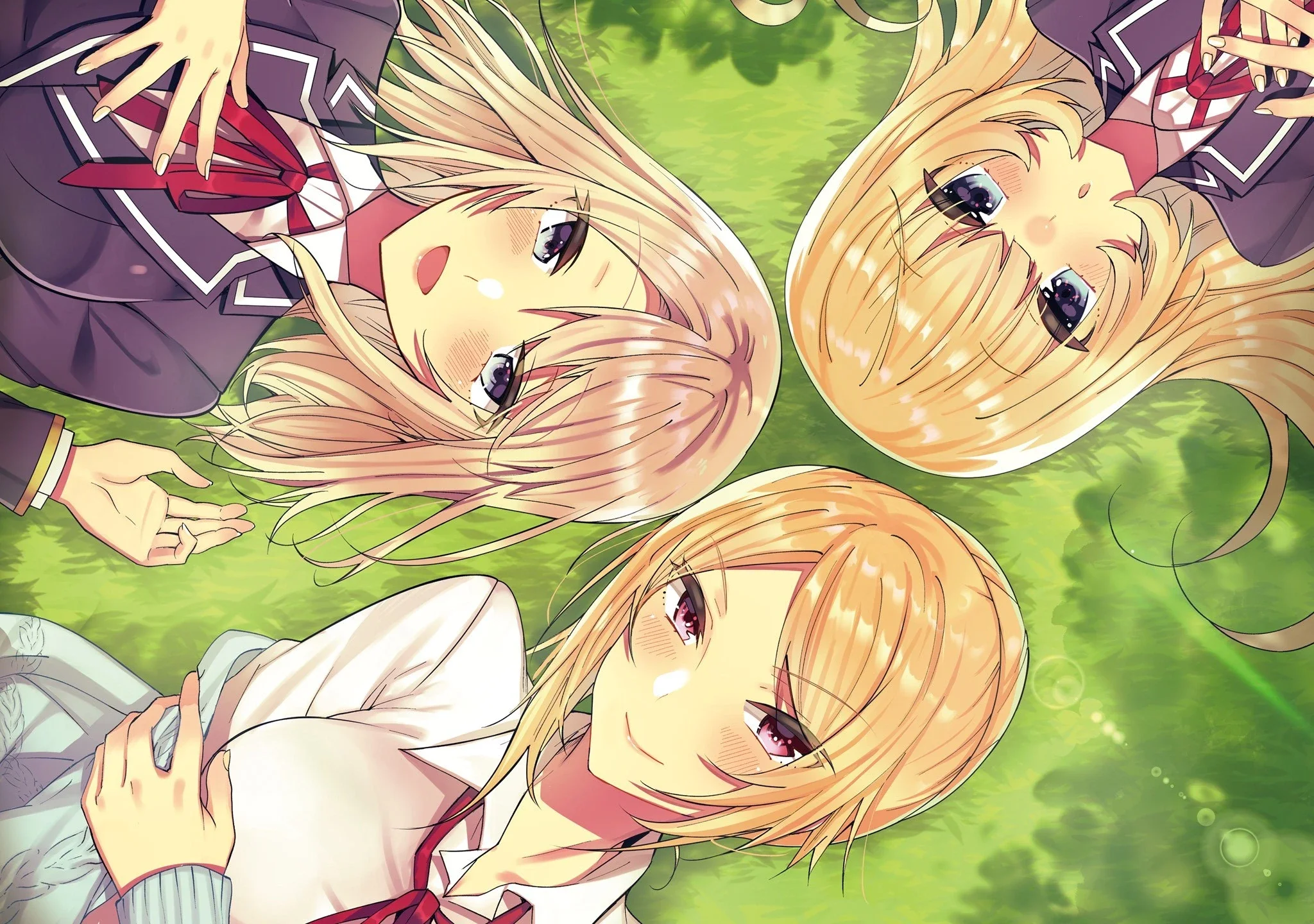 Trapped in a Dating Sim heroines group illustration