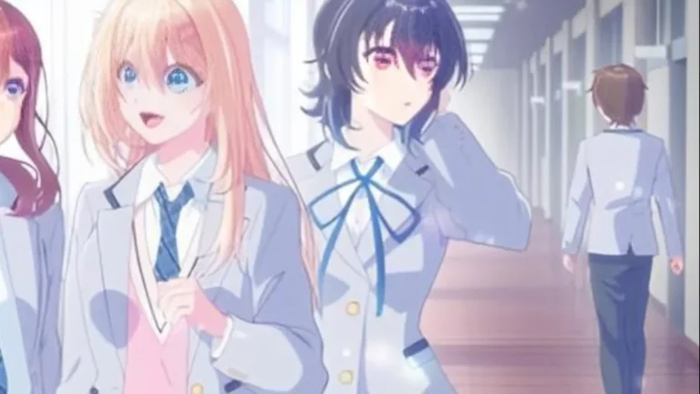 Umi Yuu and Maki in school hallway from Second Prettiest Girl anime