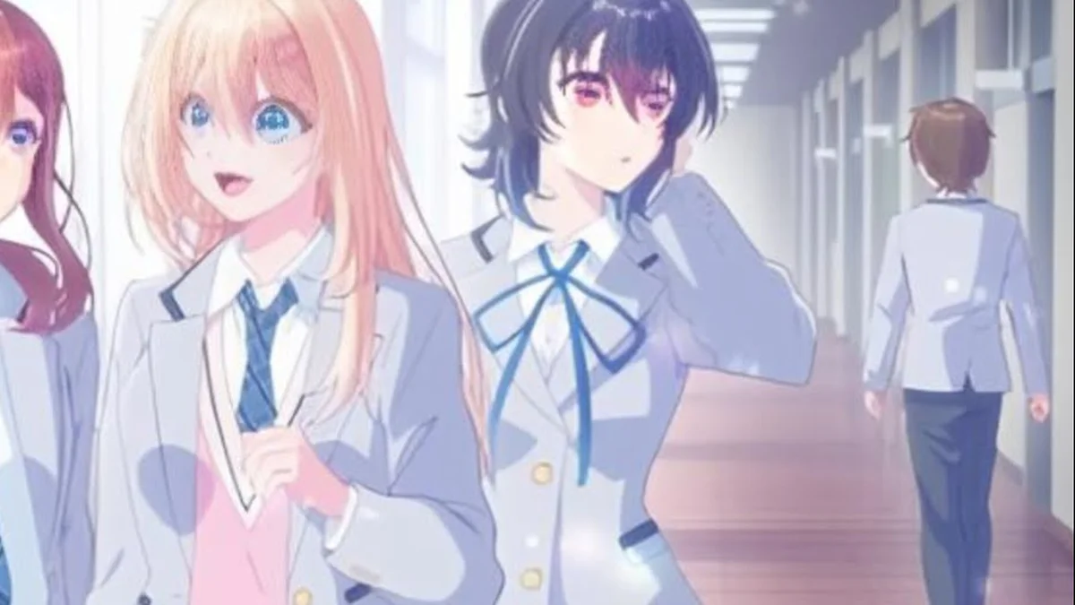 Umi Yuu and Maki in school hallway from Second Prettiest Girl anime