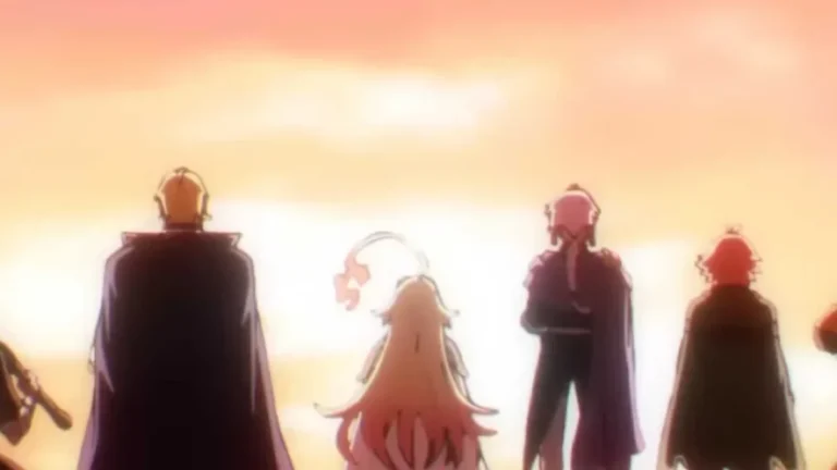 Sentenced to Be a Hero anime party silhouette sunset key visual
